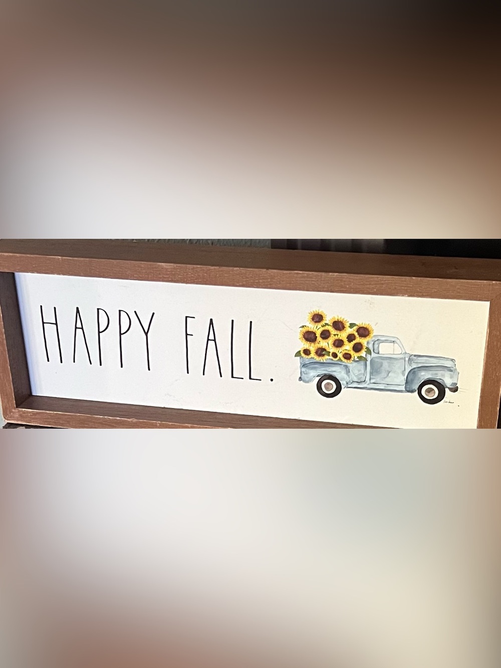 Rae Dunn Happy Fall Sign Wooden Shelf/Table Decor 14” X 5” GUC
